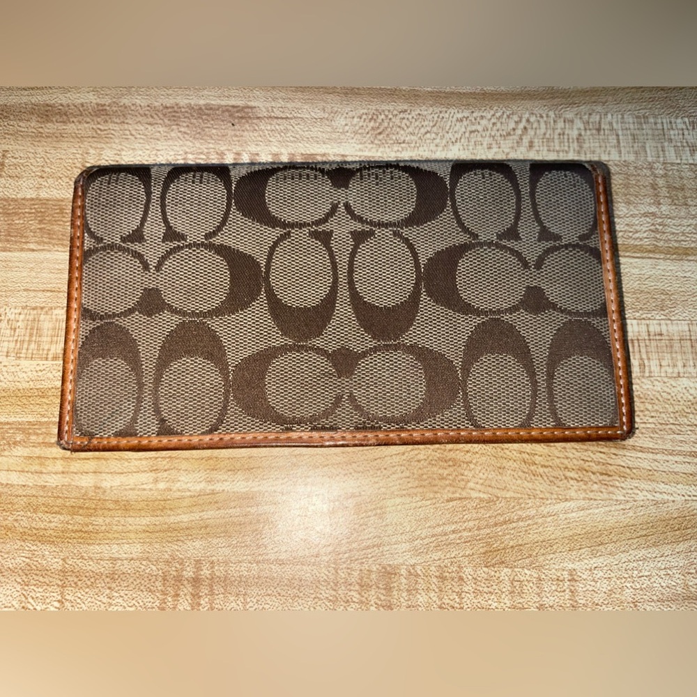 Coach Vintage Signature Monogram Check Book Holder